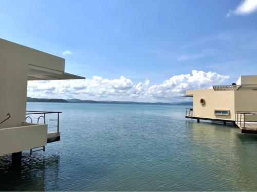 a view of a house on the water at Marina Puerto Velero in Tubará