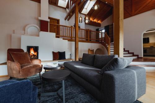 Ruang duduk di Portis Ferienhaus