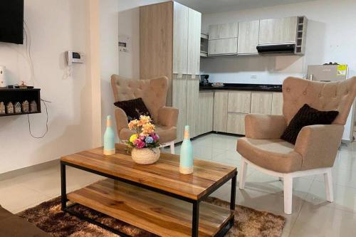 Χώρος καθιστικού στο Hermoso Apartamento Ibague 101 F1