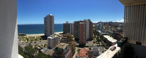 Nespecifikovaný výhled na destinaci Viña del Mar nebo výhled na město při pohledu z apartmánu