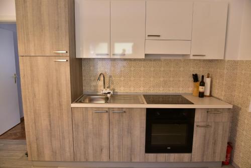 Kuchyň nebo kuchyňský kout v ubytování Primula Apartment