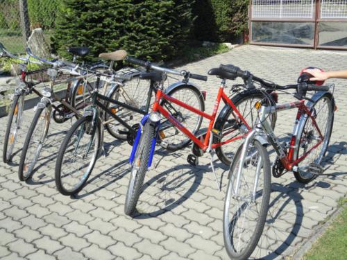 a row of bikes parked next to each other at Villa- Caba in Křemže