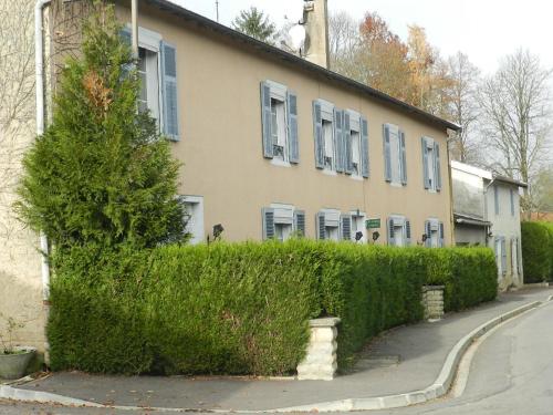 een huis met een heg voor een gebouw bij les chambres du parc in Dammarie-sur-Saulx