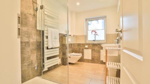 Koupelna v ubytování Mühlenhaus Siebkammer