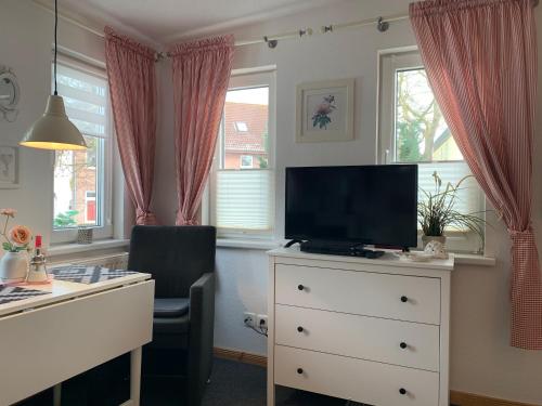 Μια τηλεόραση ή/και κέντρο ψυχαγωγίας στο Gästehaus Alwine Wohnung 7