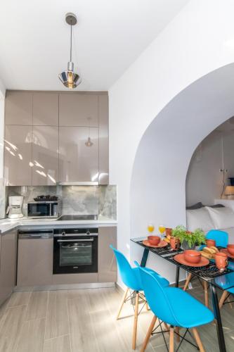Kuchyň nebo kuchyňský kout v ubytování Anemona Apartment Tinos