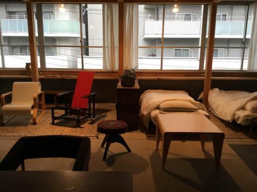 Χώρος καθιστικού στο HOTEL SUNSHINE/三舎院