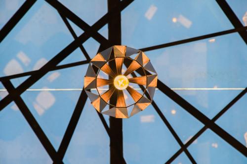 a view from the top of a glass ceiling at Ramë Hotel Boutique in Guadalajara