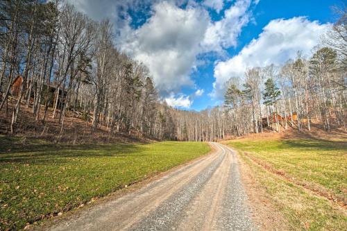 a dirt road in the middle of a field at Dog-Friendly Cabin with Fire Pit and Hot Tub! in Murphy
