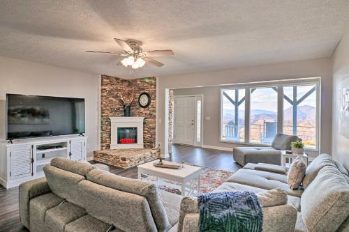 a living room with two couches and a tv at Near Hiking Trails Luxe Canton Getaway with Grill in Canton