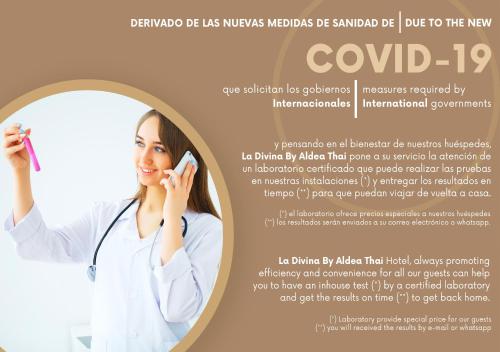 a flyer for a nurse talking on a cell phone at La Divina by Aldea Thai in Playa del Carmen