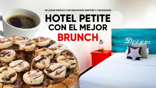 a tray of donuts on a bed next to a cup of coffee at La Casa del Barrio in Monterrey