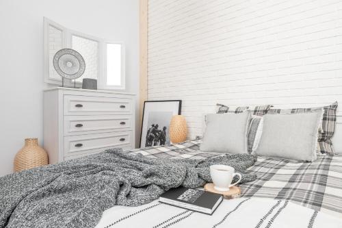 Katil atau katil-katil dalam bilik di Apartament Biała Perła