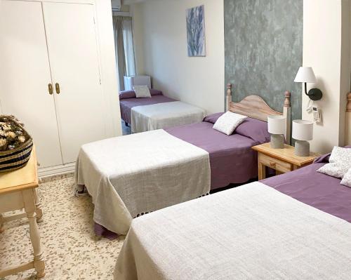 Postel nebo postele na pokoji v ubytování Hostal Azahara