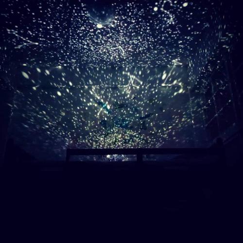 a ceiling that is covered in lights at 博愛泊旅讀心境 in Hualien City