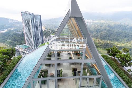 an aerial view of the tallest building in the world at Windmill Upon Hills Premium Suites Genting Highland in Genting Highlands