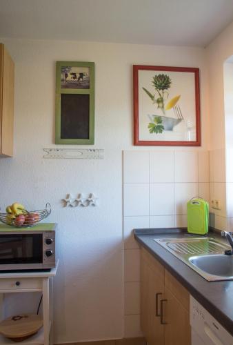 Dapur atau dapur kecil di Ferienwohnung Marschblick