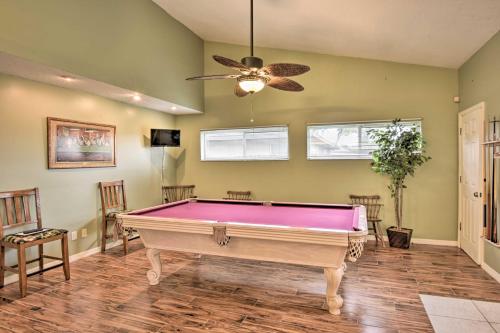 a pool table in a room with a ceiling at Cocoa Beach Paradise Screened Pool, Patio and Games in Merritt Island