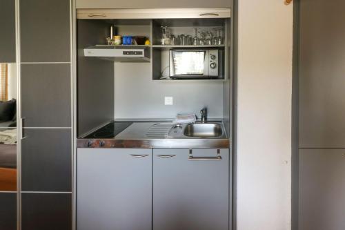 ダボスにあるRichmond Davos - Suite 207の小さなキッチン(シンク、カウンター付)