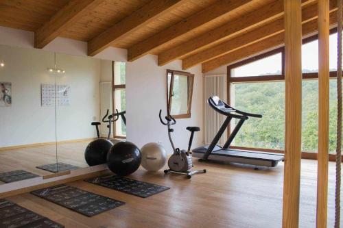 Villa Cantone & SPA piscina privataにあるフィットネスセンターまたはフィットネス設備