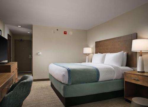 a hotel room with a bed and a television at Best Western Plus Desoto in Olive Branch