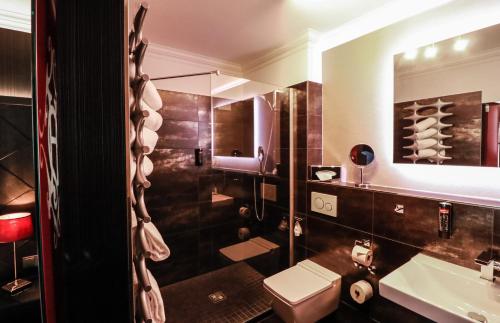 Ett badrum på Hotel Haverkamp