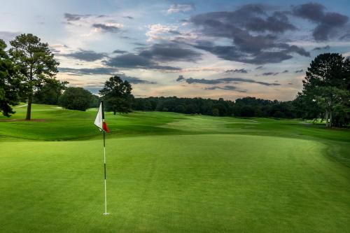 a golf course with a flag on a green at Chateau Elan Winery in Braselton