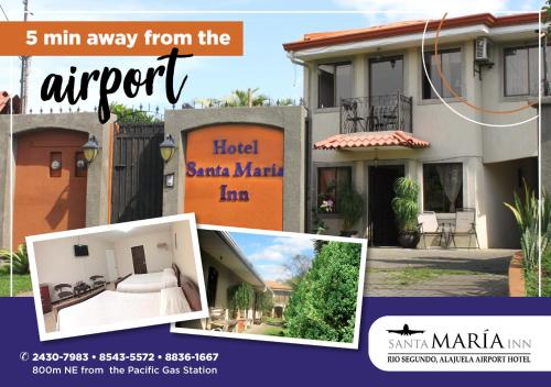 a collage of pictures of a house with a sign at Hotel Santa Maria Inn in Alajuela City