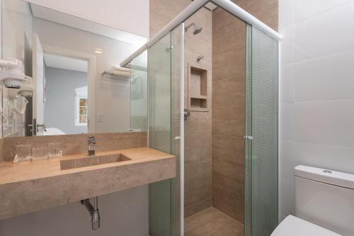Koupelna v ubytování Hotel Pousada Pacaembu