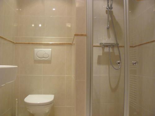 łazienka z prysznicem i toaletą w obiekcie Wagenschuur w mieście Emst