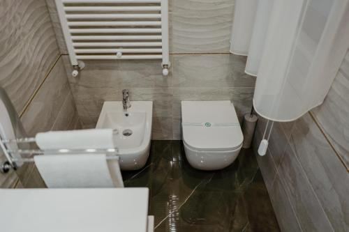 a bathroom with a toilet and a sink at Miryam House Affittacamere Suite e Relax in San Severo