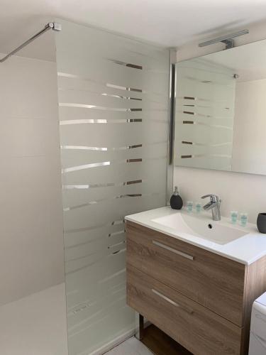 Phòng tắm tại Pierre et mer au cœur de Saint Cado