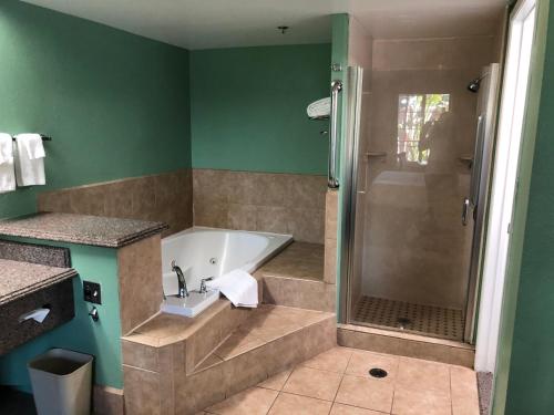 a bathroom with a bath tub and a shower at Quality Inn Hemet - San Jacinto in Hemet