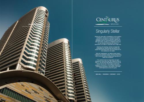 a poster for the city of sydney with two tall buildings at Centaurus Hotel Suites in Islamabad