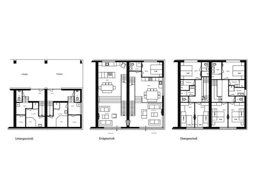 a floor plan of the two floors of a house at Familienhaus Kreischberg in Sankt Georgen ob Murau