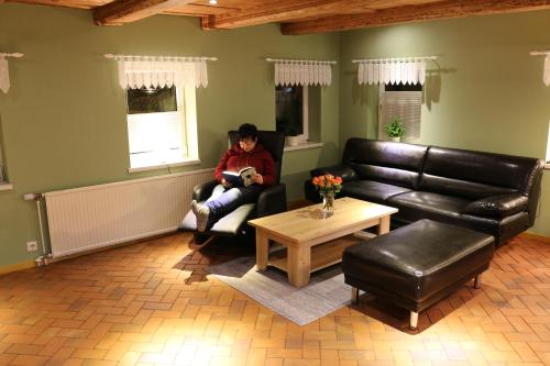 Χώρος καθιστικού στο Ferienwohnung Zittauer Gebirge