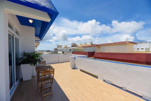 En balkon eller terrasse på 夏天民宿