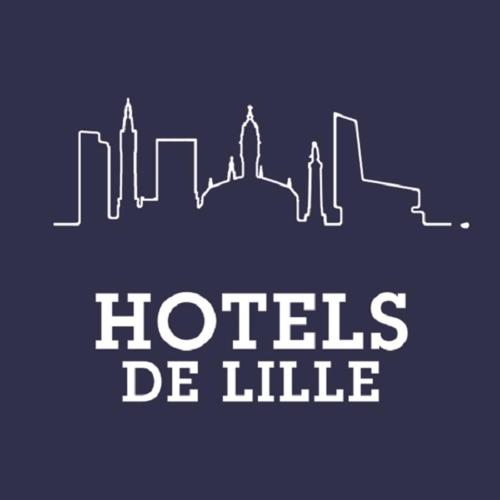 a sign that reads hotels de laille with a city at Boa Hotel - BW Signature Collection - Lille Centre Gares in Lille