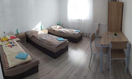 Posteľ alebo postele v izbe v ubytovaní Ubytovanie v súkromí Dalica s.r.o.