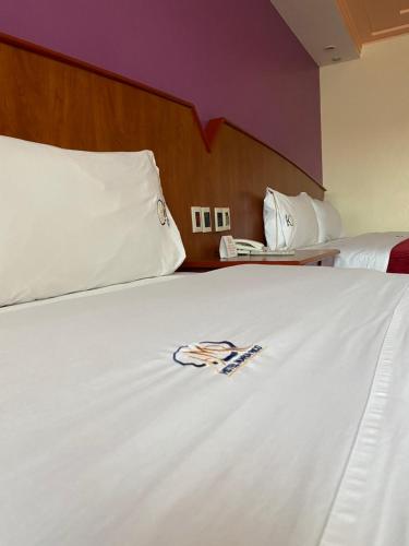 a large white bed in a hotel room at HOTEL MARIA RICO in Mexico City
