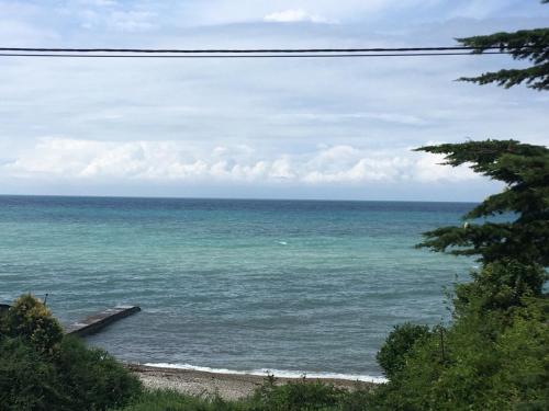 諾維阿豐的住宿－Квартира в Новом Афоне с видом на море，从山丘上欣赏海景