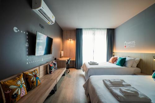 Postel nebo postele na pokoji v ubytování TK Bed