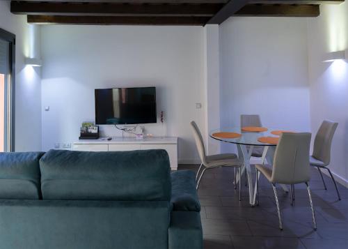 Televisyen dan/atau pusat hiburan di Apartaments y Habitacions Entre Volcans