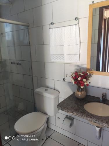 Ett badrum på Apartamento no Taperapuan Duplex