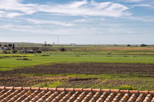 a view of a field from the roof of a house at Hotel Marhava in Conil de la Frontera