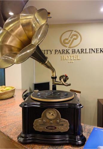 a telephone sitting on top of a counter at Hotel City Park Barlinek in Barlinek