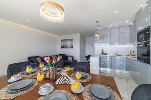 Kuchyň nebo kuchyňský kout v ubytování Apartman Blue Wave