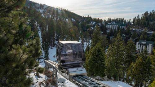 an elevated chair lift in the middle of a mountain at Holiday Inn Club Vacations - Tahoe Ridge Resort in Stateline