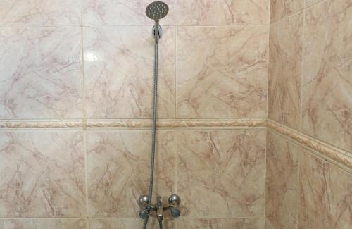 a shower with a shower head in a bathroom at SIGRUM Hostel in San Rafael