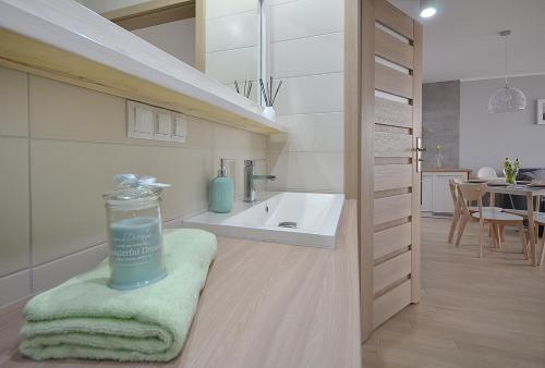 Ett badrum på Apartament JULIA